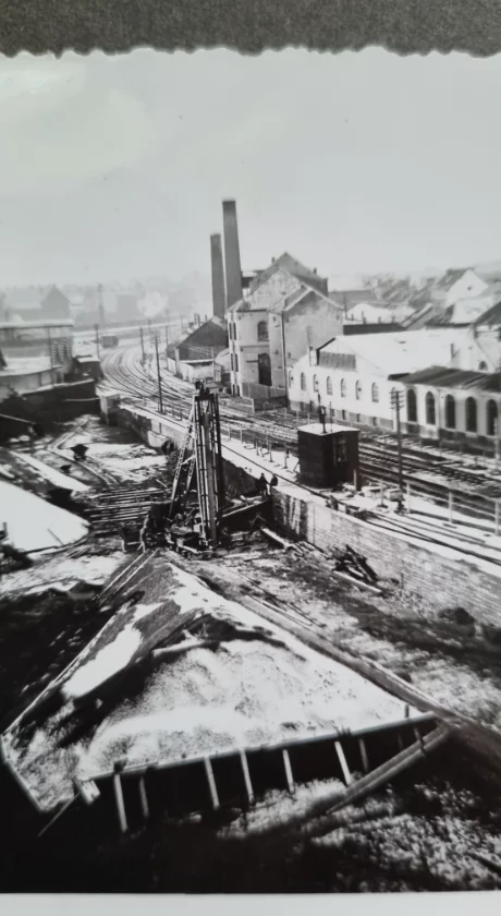 Bouw van een gasfabriek IDEG avenue Allbert 1er in Namen in 1937